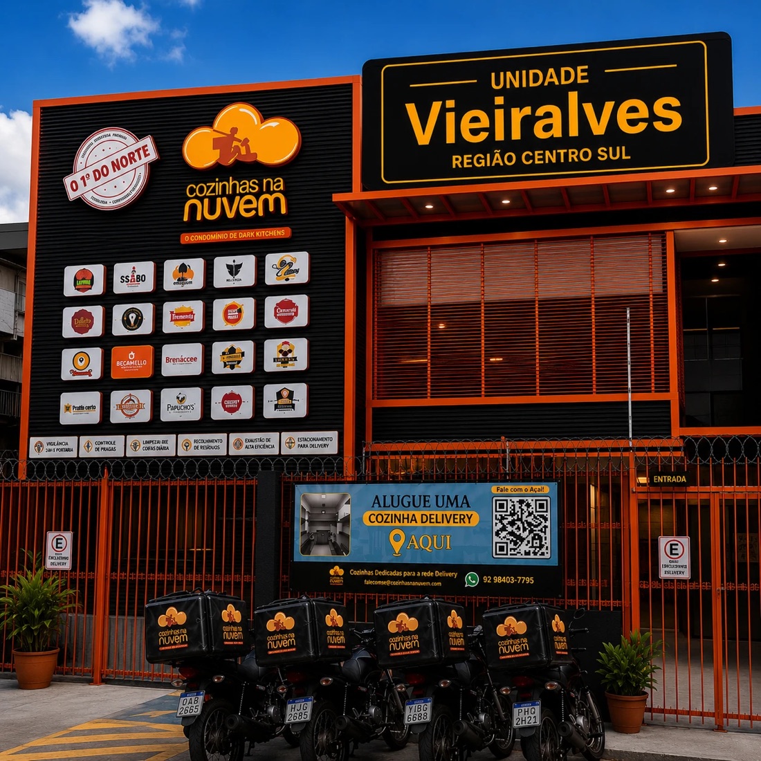 Fachada da unidade Vieiralves do Cozinhas na Nuvem®